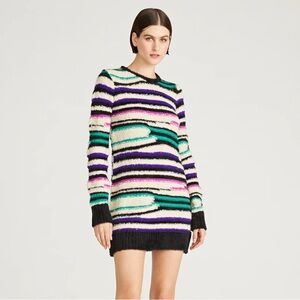 Amur Lorelle Teddy Mini Dress Size S Long Sleeve Winter Sweater Dress